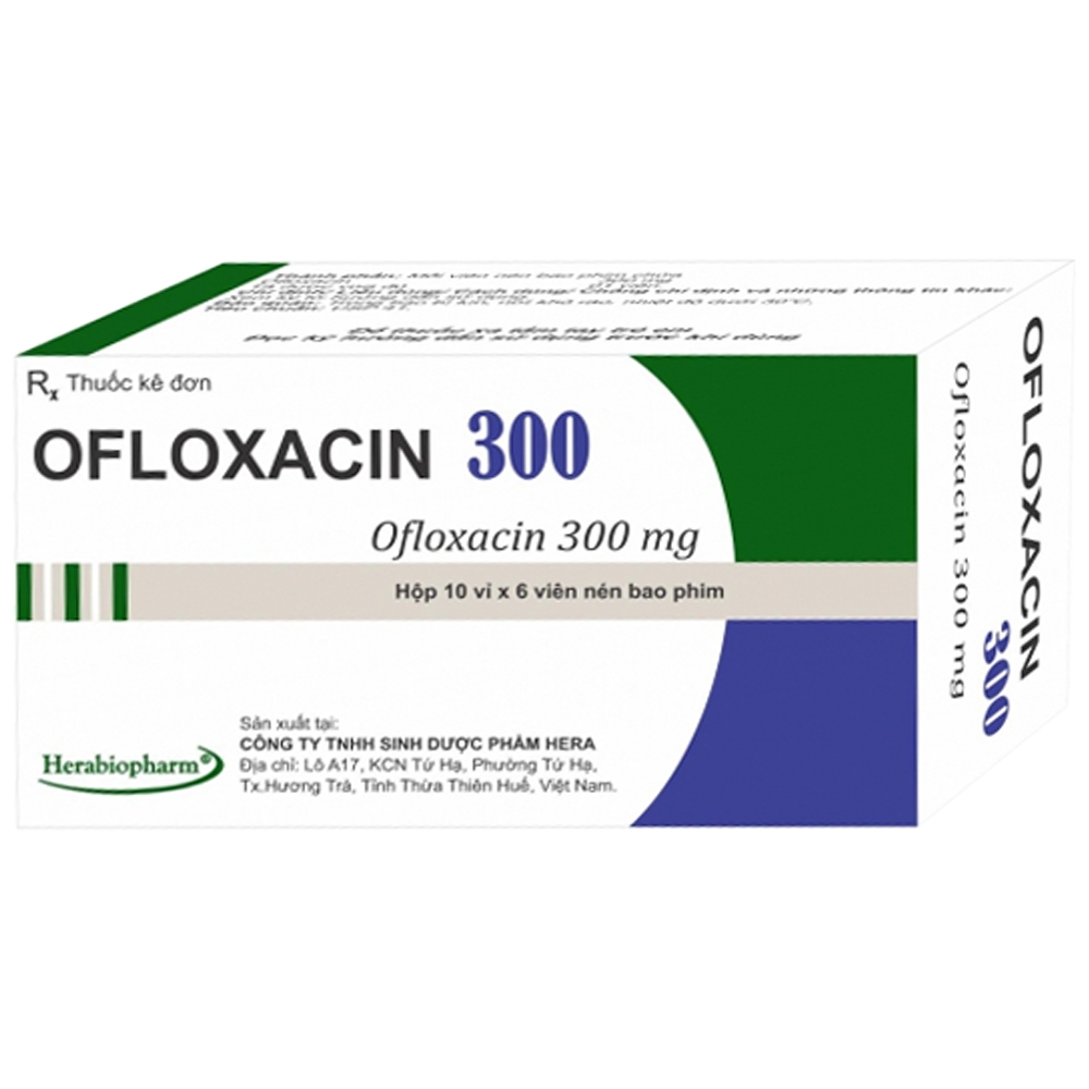 Thuốc Ofloxacin 300 Hà Tây điều trị nhiễm trùng niệu sinh dục, đường hô hấp, máu, xương khớp (6 vỉ x 10 viên)