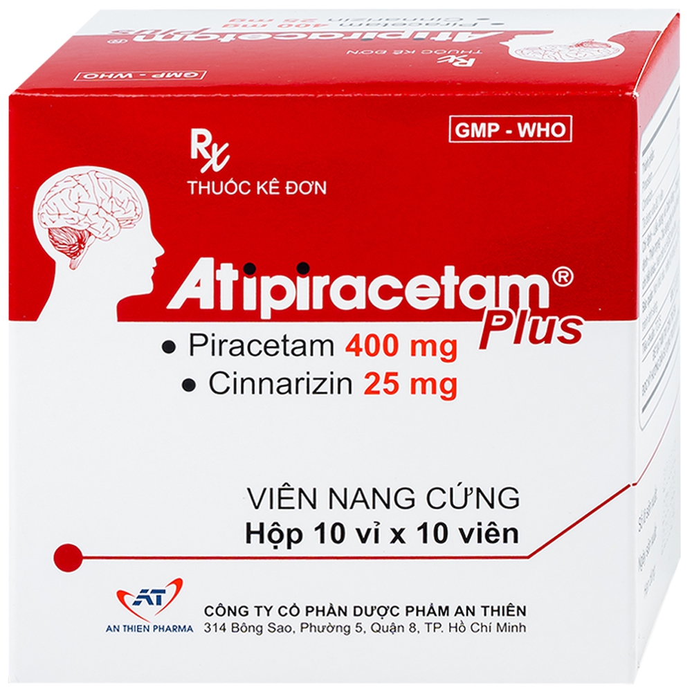 Thuốc Atipiracetam Plus An Thiên hỗ trợ cải thiện trí nhớ và các tổn thương trên não (10 vỉ x 10 viên)