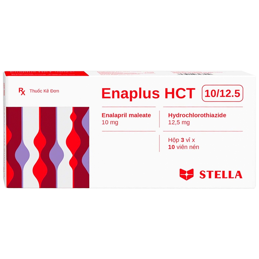 Thuốc Enaplus HCT Stellapharm điều trị tăng huyết áp nhẹ đến vừa (3 vỉ x 10 viên)