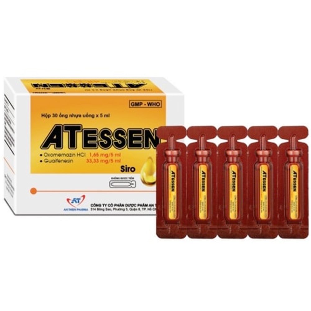 Siro ATessen An Thiên hỗ trợ giảm ho khan, ho không đờm, ho mạn tính (30 ống x 5ml)