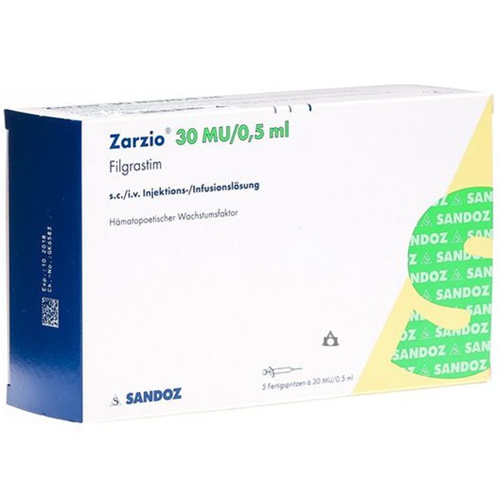 Thuốc Zarzio 30MU/0.5ml Sandoz rút ngắn thời gian giảm mạch cầu trung ...