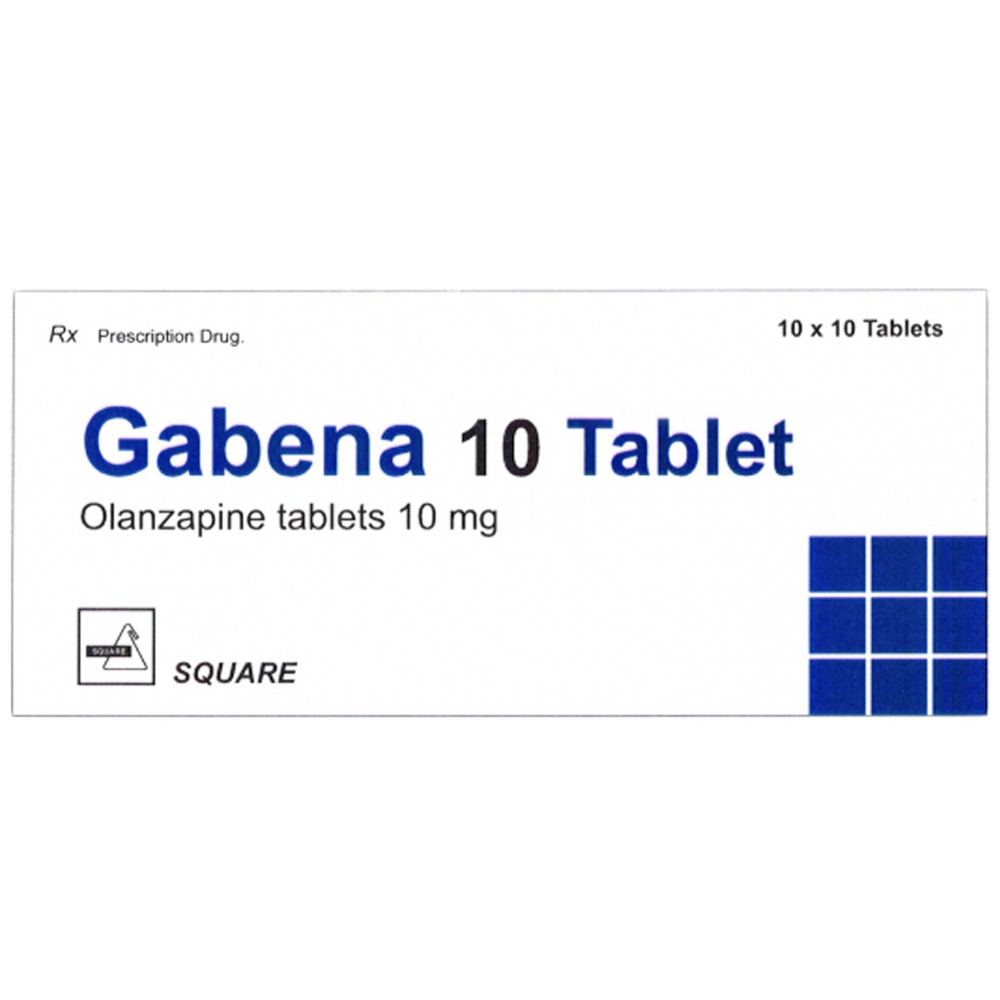 Thuốc Gabena 10mg Square điều trị tâm thần và loạn thần (10 vỉ x 10 viên)