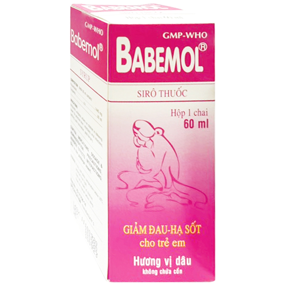 Siro Babemol Cửu Long điều trị hạ sốt, giảm đau (60ml)