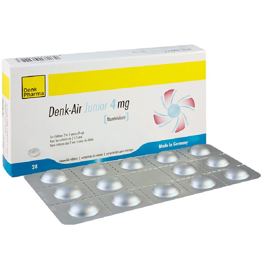 Thuốc Denk-Air Junior 4mg Denk Pharma điều trị hen suyễn (2 vỉ x 14 viên)