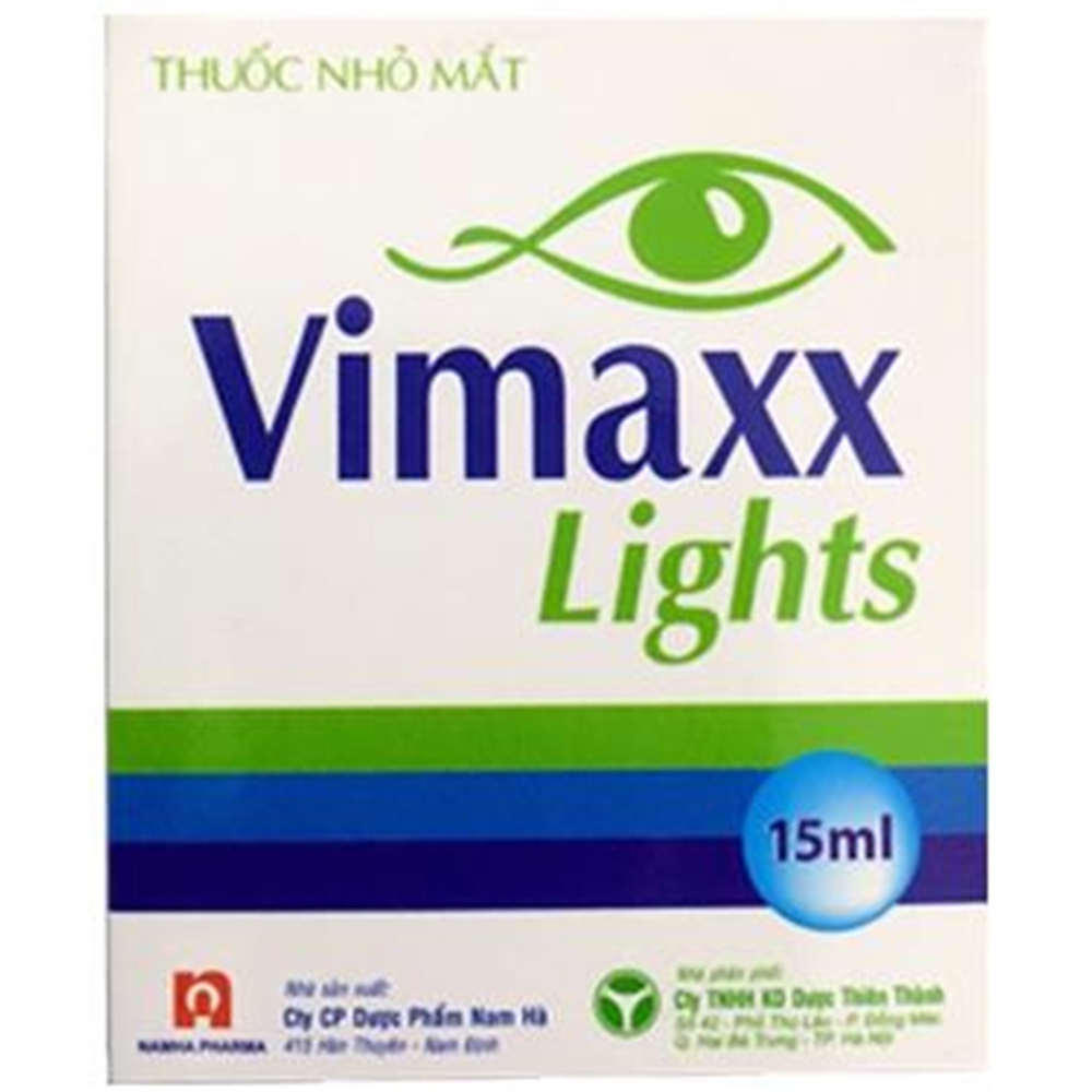 Thuốc nhỏ mắt Vimaxx Lights Nam Hà phòng ngừa đau mắt và giảm các triệu chứng khô rát mắt (15ml)