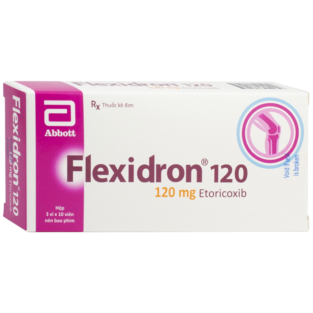 Thuốc Flexidron 120mg Glomed điều trị các bệnh xương khớp và giảm đau (3 vỉ x 10 viên)