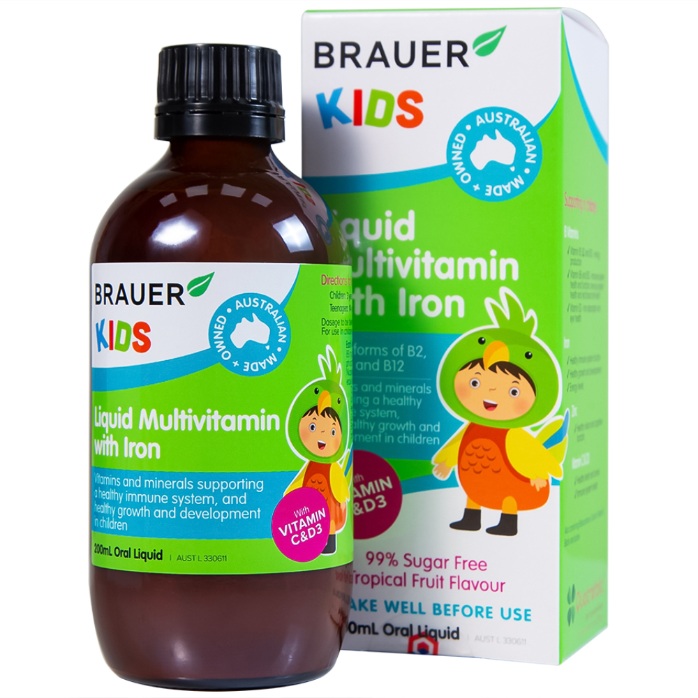 Cách sử dụng Siro Brauer Kids Liquid Multivitamin With Iron cho trẻ em ra sao?

