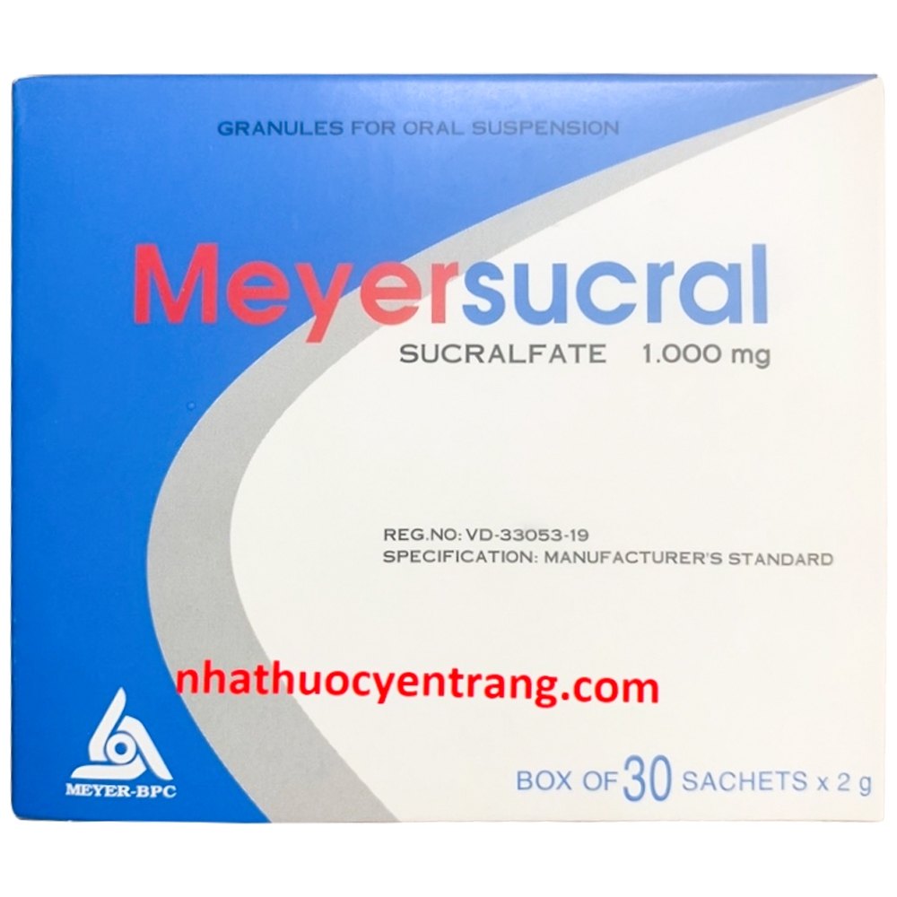 Cốm pha hỗn dịch Meyersucral 1000mg Meyer-BPC điều trị loét tá tràng, dạ dày, viêm dạ dày mạn tính (30 gói)