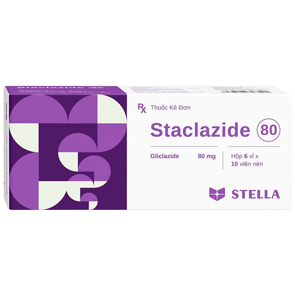 Thuốc Staclazide 80 Stella dùng hạ đường huyết, giúp kiểm soát lượng đường trong máu (6 vỉ x 10 viên)