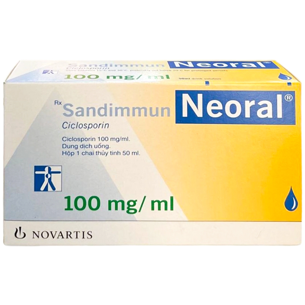 Dung dịch uống Sandimmun Neoral 100mg/ml Novartis dùng trong ghép tạng đặc, ghép tủy xương (50ml)