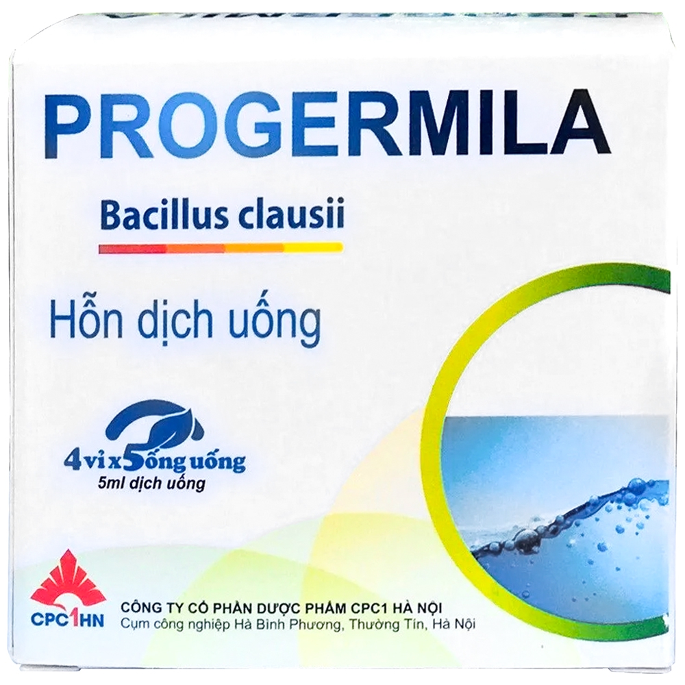 Hỗn dịch uống Progermila 5ml CPC1HN điều trị và phòng ngừa rối loạn hệ vi sinh vật đường ruột (4 vỉ x 5 ống)