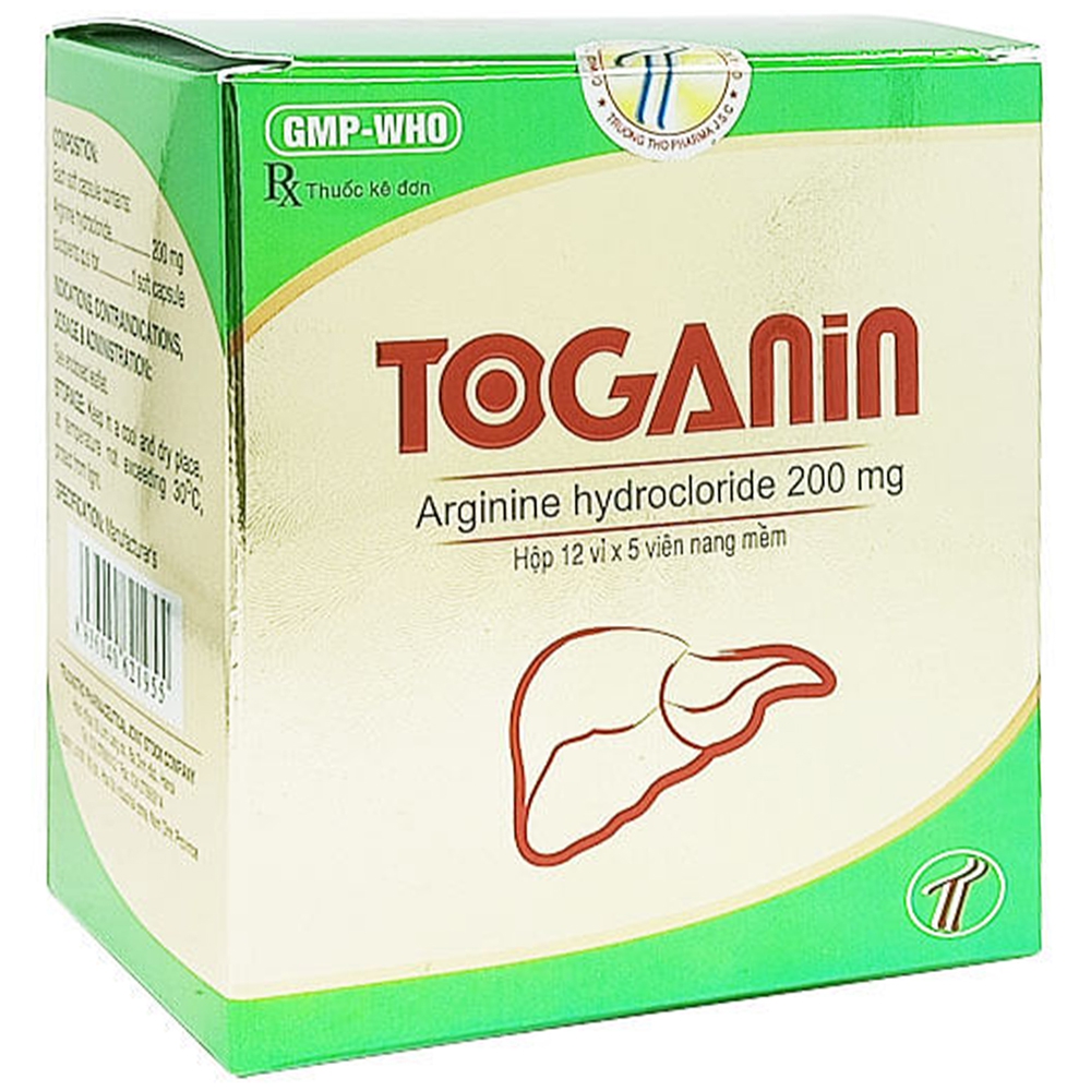 Thuốc Toganin 200mg Trường Thọ Pharma điều trị suy giảm chức năng gan (12 vỉ x 5 viên)