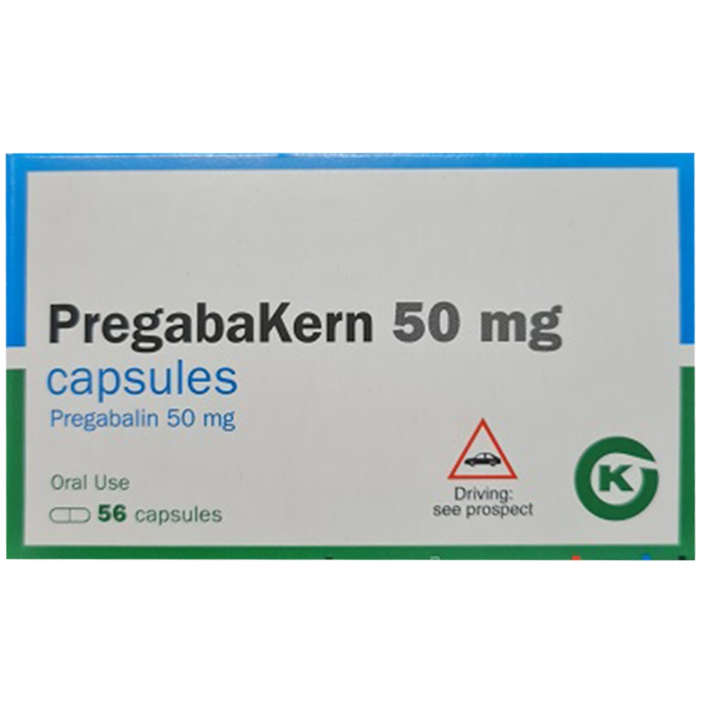 Thuốc Pregabakern 50mg KERN điều trị đau dây thần kinh, động kinh cục bộ (4 vỉ x 14 viên)