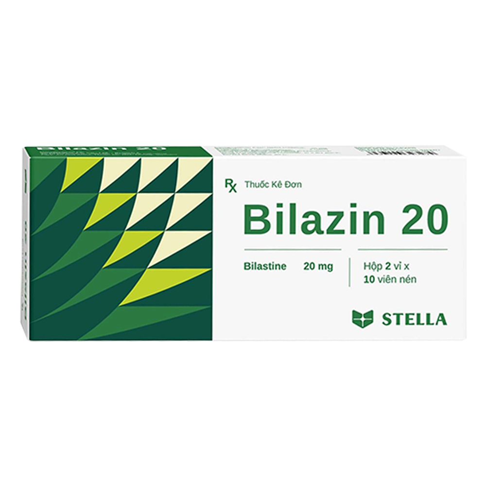 Thuốc Bilazin 20 Stella điều trị triệu chứng viêm mũi dị ứng, mày đay (2 vỉ x 10 viên)