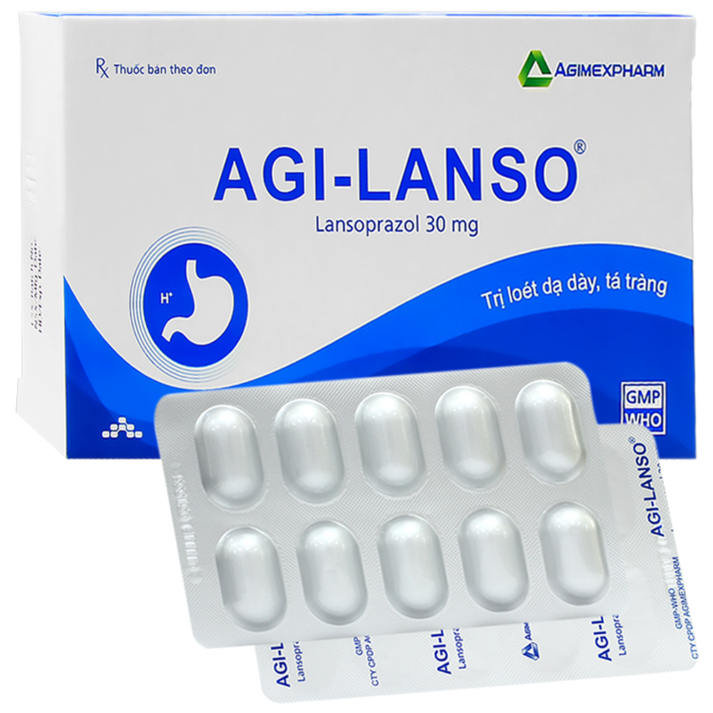 Thuốc Agi-lanso Agimexpharm điều trị loét dạ dày, tá tràng (2 vỉ x 10 viên)