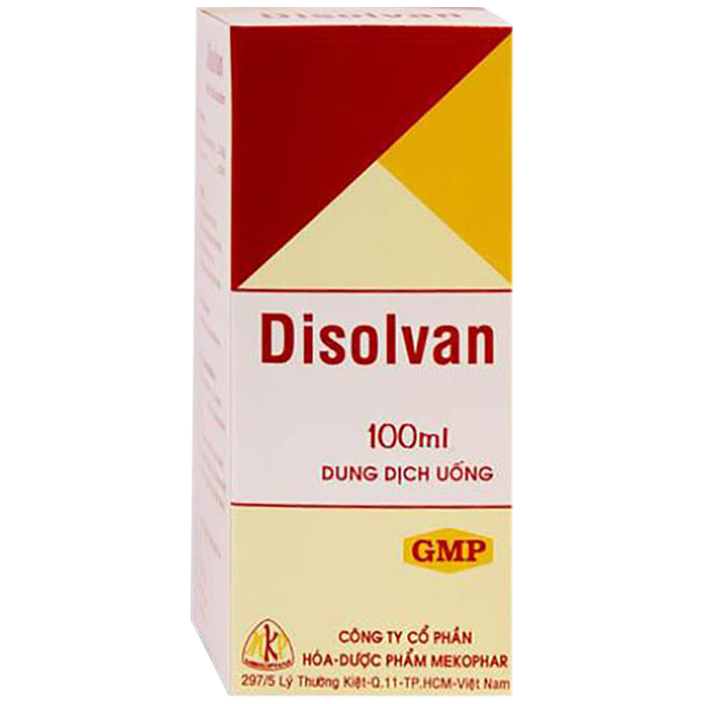 Dung dịch uống Disolvan 100ml Mekophar điều trị rối loạn tiết dịch phế quản, viêm phế quản