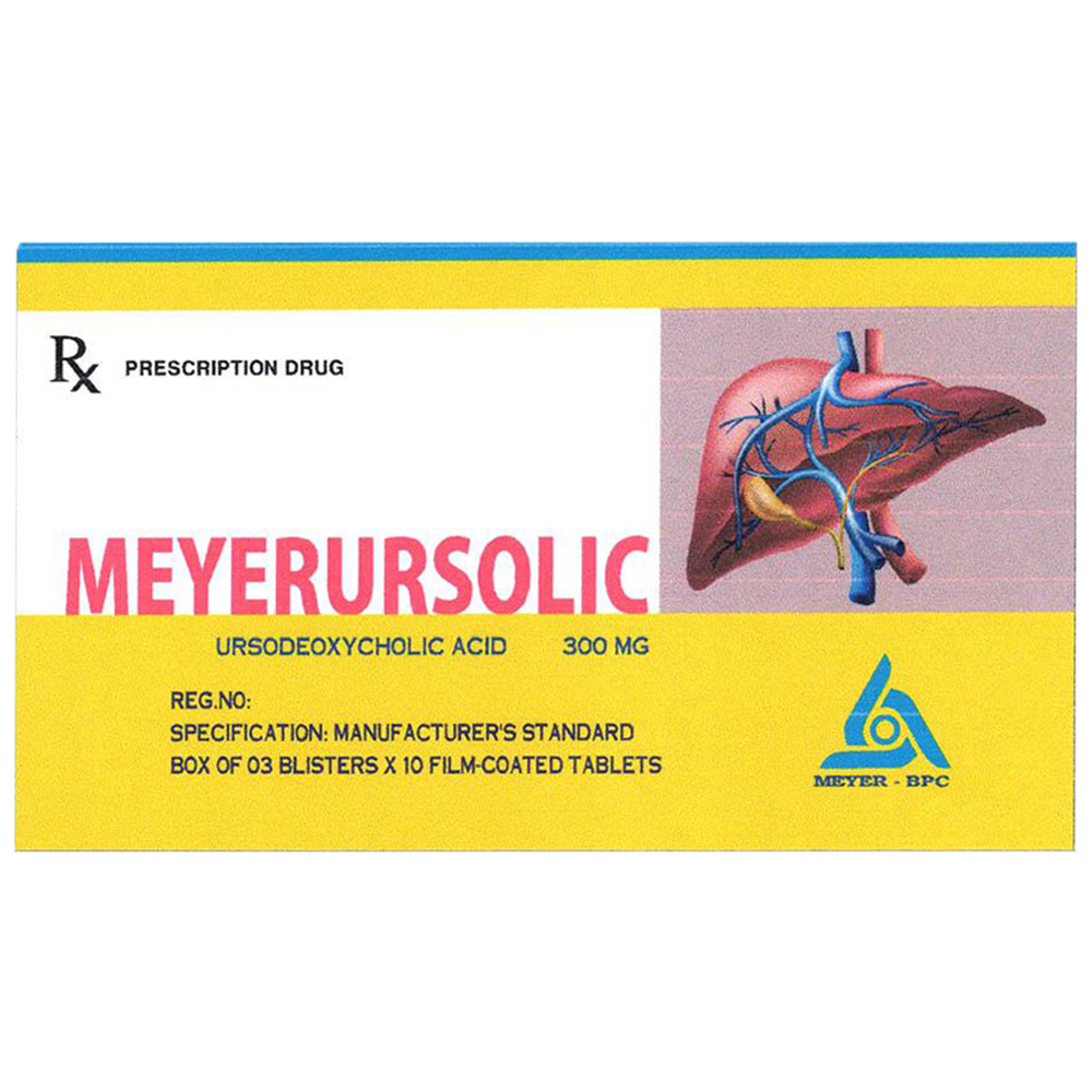 Thuốc Meyerursolic 300mg Meyer - BPC cải thiện chức năng gan, tan sỏi cholesterol (3 vỉ x 10 viên)