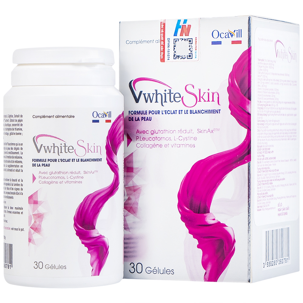 Viên uống VwhiteSkin Ocavill hỗ trợ duy trì độ ẩm cho da (30 viên)