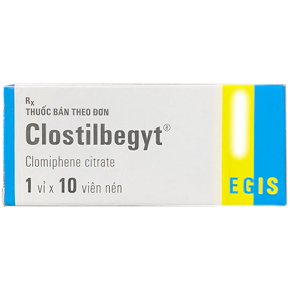 Thuốc Clostilbegyt 50mg Egis Pharma kích thích rụng trứng, điều trị vô kinh (1 vỉ x 10 viên)