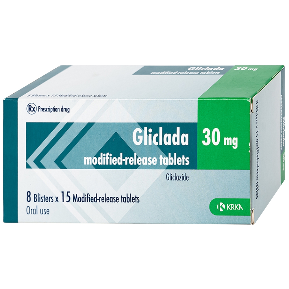 Thuốc Gliclada 30mg KRKA điều trị bệnh tiểu đường (8 vỉ x 15 viên)