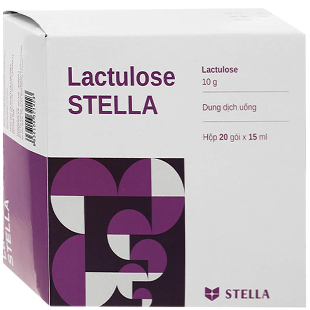 Dung dịch uống Lactulose Stella điều trị táo bón mạn tính, các bệnh não do gan, hôn mê gan (20 gói x 15ml)