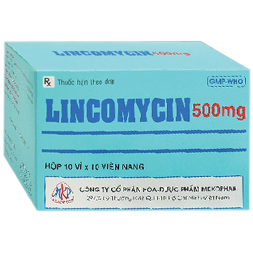 Thuốc Lincomycin 500mg Mekophar điều trị nhiễm khuẩn nặng, áp xe gan, nhiễm khuẩn xương (10 vỉ x 10 viên)