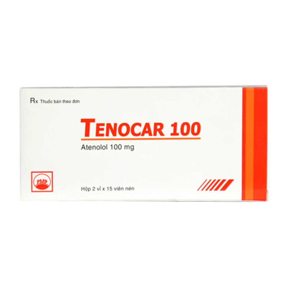 Thuốc Tenocar 100 Pymepharco điều trị tăng huyết áp, đau thắt ngực, nhồi máu cơ tim (2 vỉ x 15 viên)