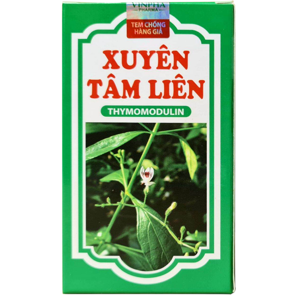 Xuyên Tâm Liên Thymomodulin Anpharco điều trị giảm các triệu chứng ho sốt, đau rát họng do viêm hong, viêm phế quản (30 viên)