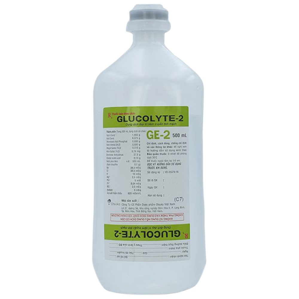 Dung dịch tiêm truyền Glucolyte-2 Otsuka duy trì điều trị cho bệnh nhân trước và sau phẫu thuật (500ml)