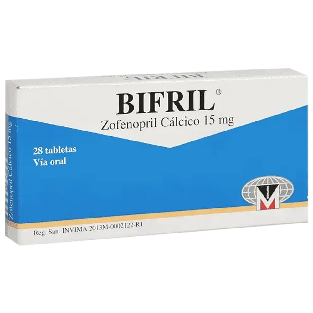 Thuốc Bifril 15mg Menarini điều trị tăng huyết áp, nhồi máu cơ tim cấp (2 vỉ x 14 viên)