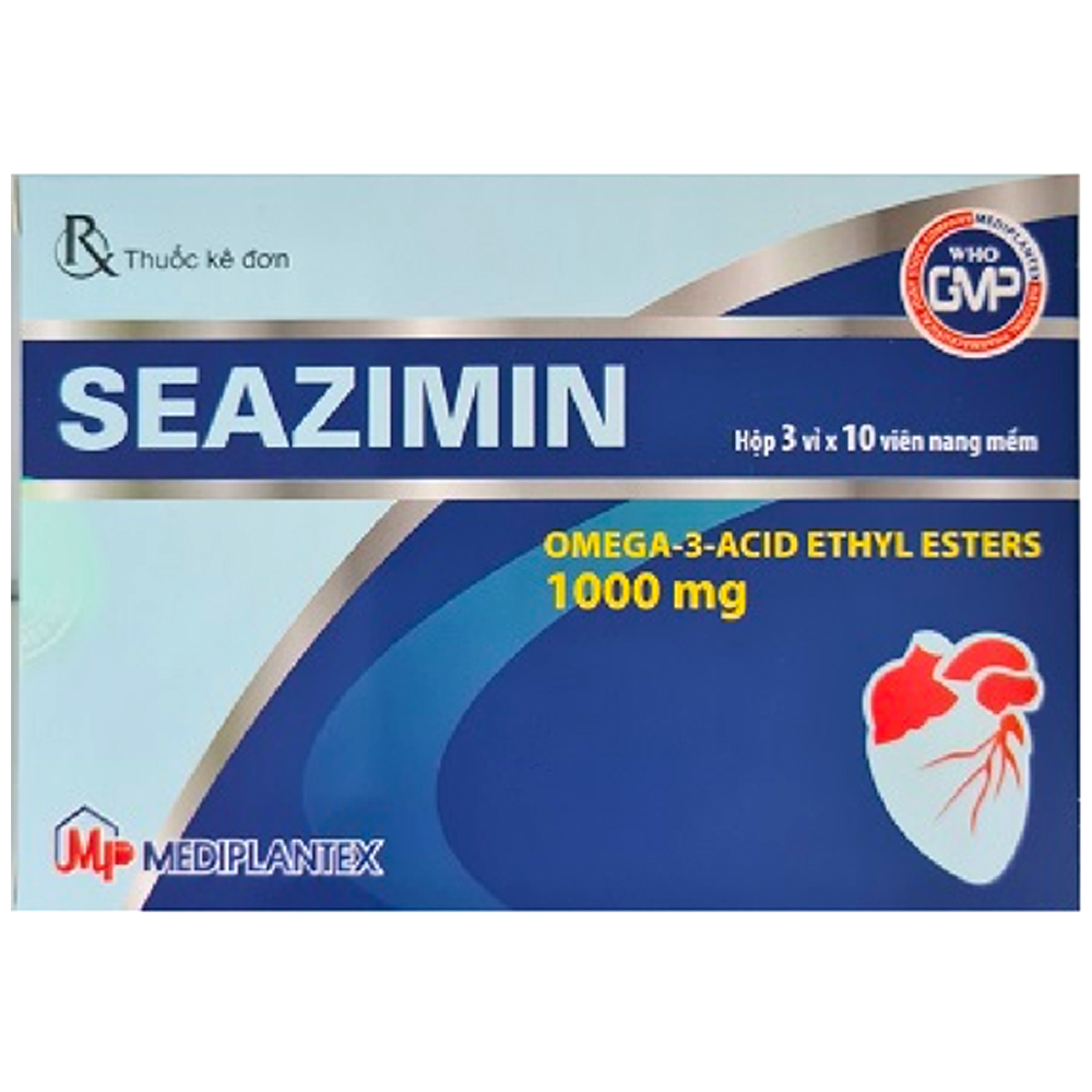 Thuốc Seazimin Mediplantex điều trị phòng ngừa thứ phát sau nhồi máu cơ tim (3 vỉ x 10 viên)