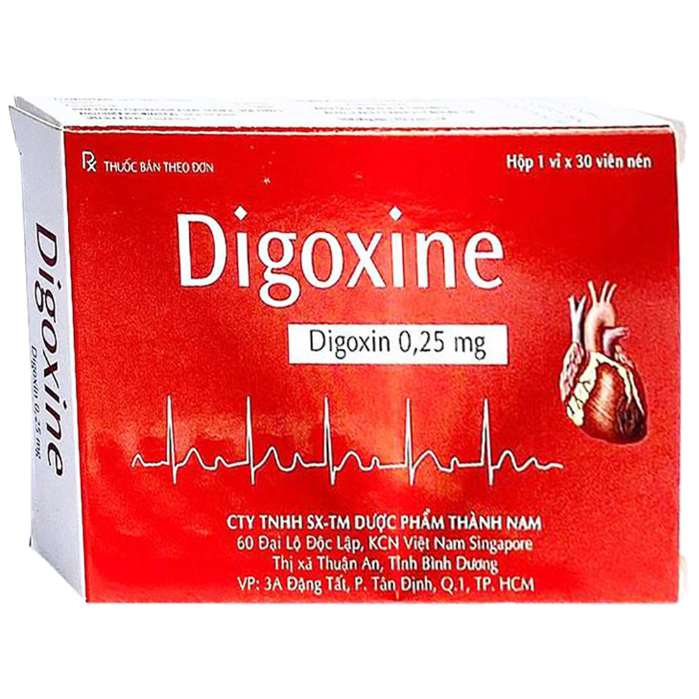 Thuốc Digoxine 0.25mg Thành Nam điều trị suy tim, rung nhĩ (30 viên)