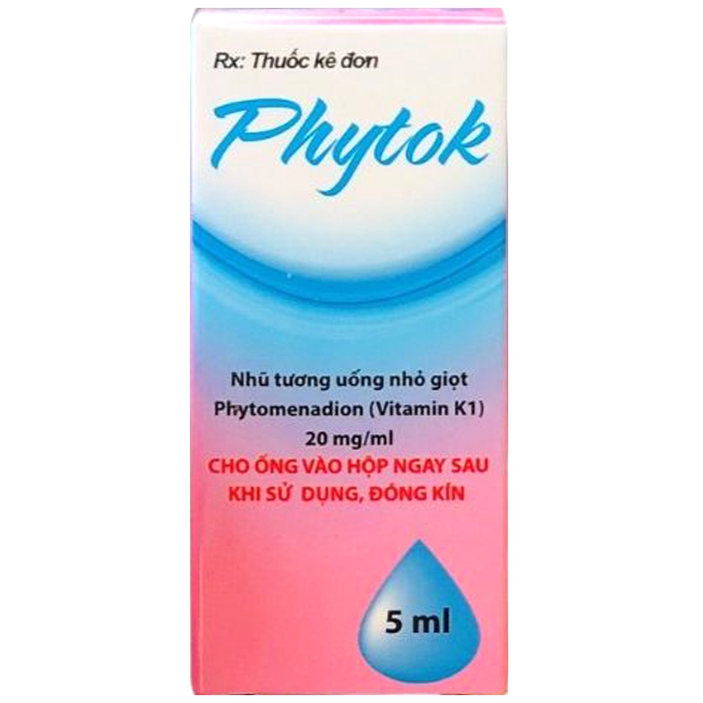 Thuốc Phytok 20mg CPC1HN điều trị xuất huyết, giảm nồng độ vitamin K do bệnh gan, mật (1 ống x 5ml)