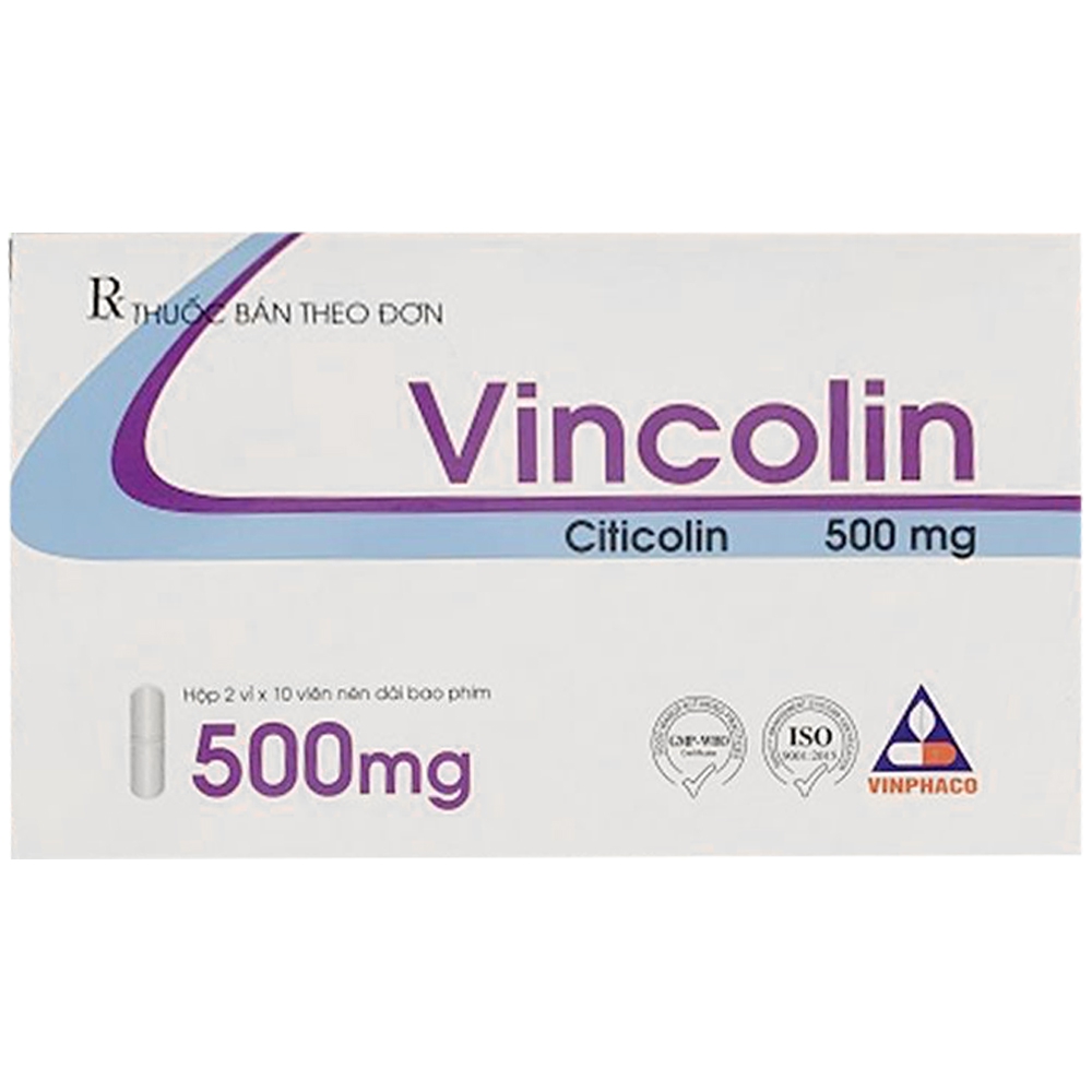 Thuốc Vincolin 500mg Vinphaco điều trị các rối loạn ý thức (2 vỉ x 10 viên)