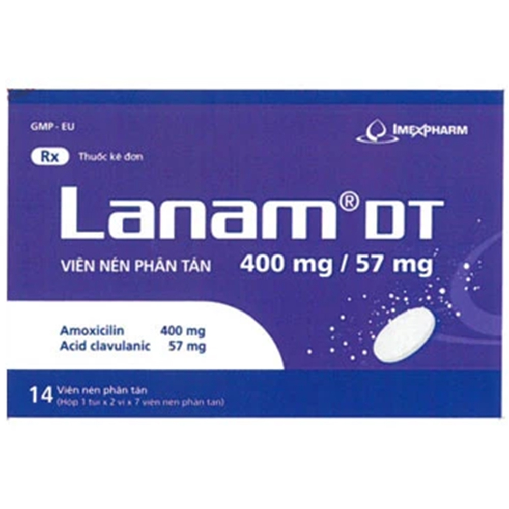 Thuốc Lanam DT Imexpharm điều trị nhiễm khuẩn (2 vỉ x 7 viên)