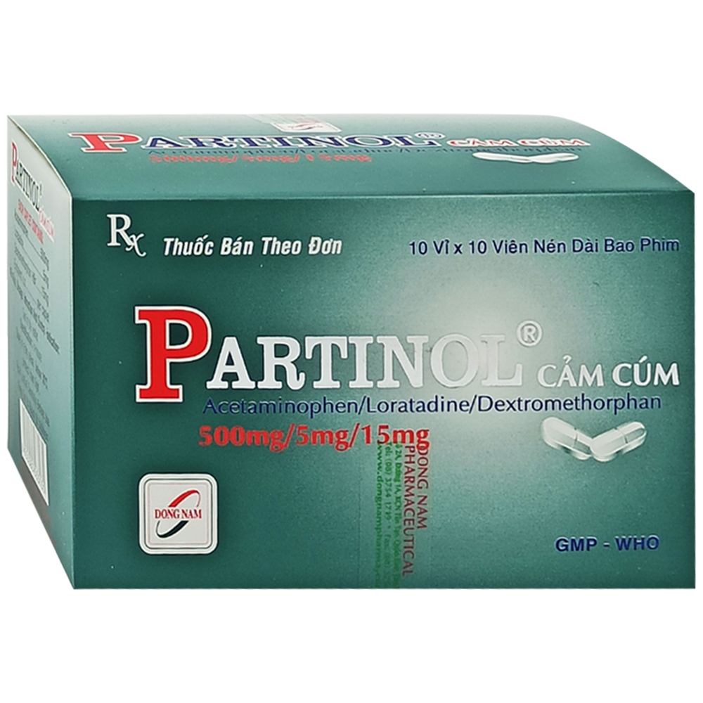 Thuốc Partinol Đông Nam giảm đau, hạ sốt (10 vỉ x 10 viên)