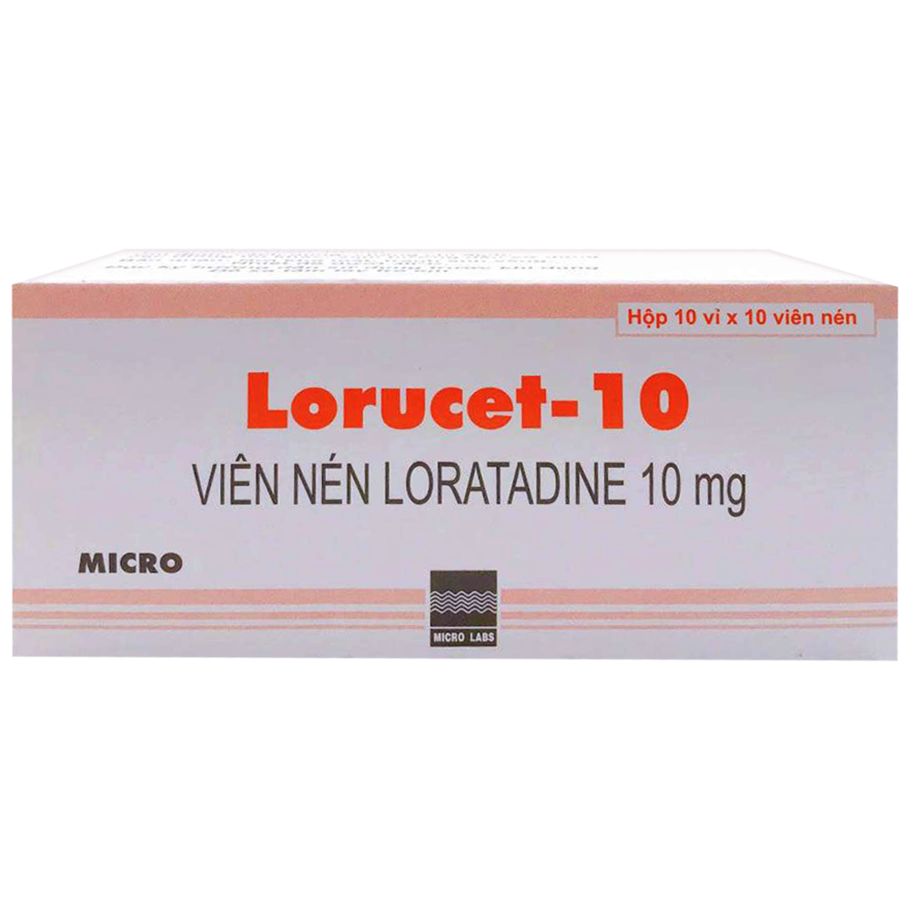 Thuốc Lorucet-10 điều trị viêm mũi dị ứng, viêm kết mạc dị ứng, mày đay (10 vỉ x 10 viên)