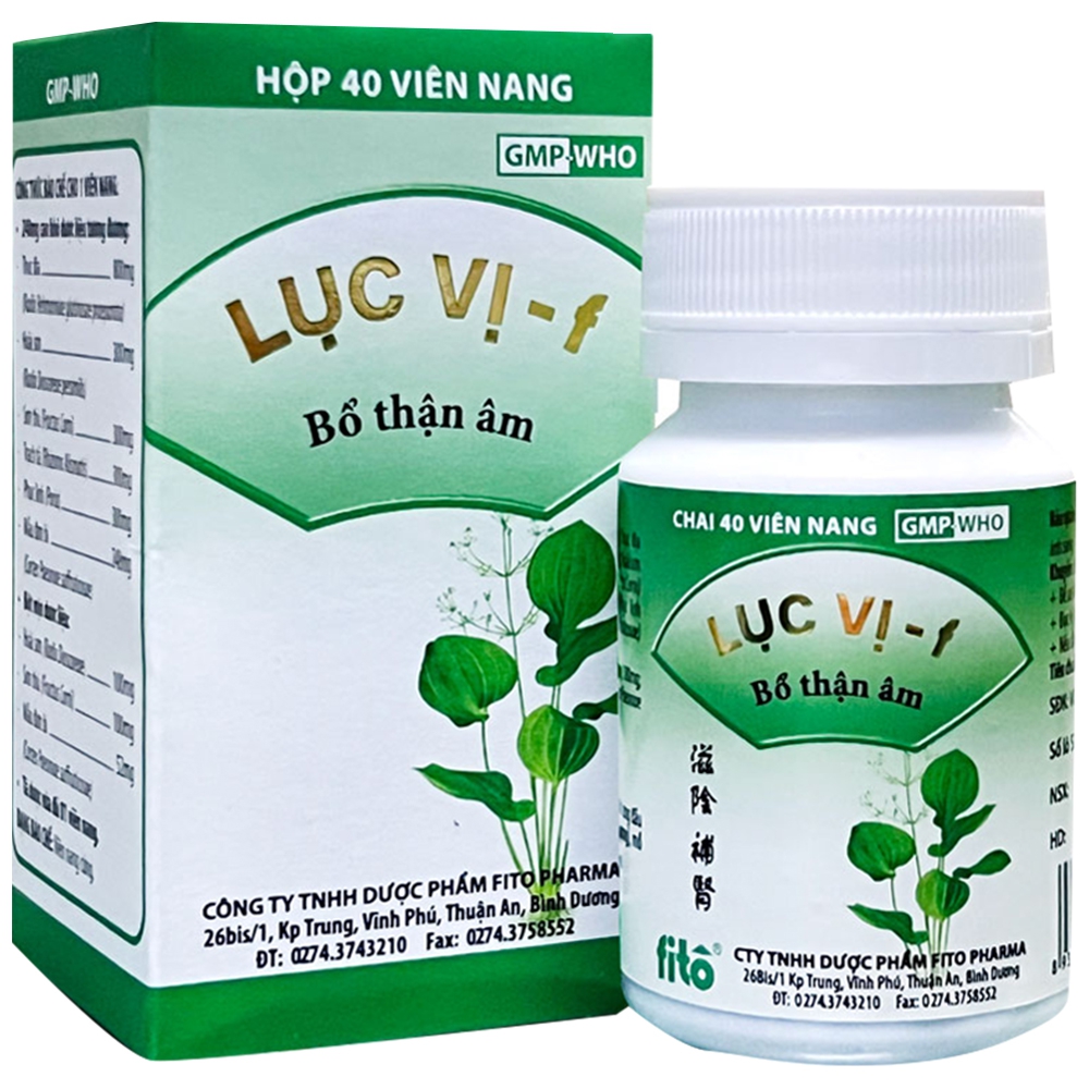 Thuốc Lục Vị F Bổ thận âm Fito điều trị thận âm suy tổn, chóng mặt, ù tai (40 viên)