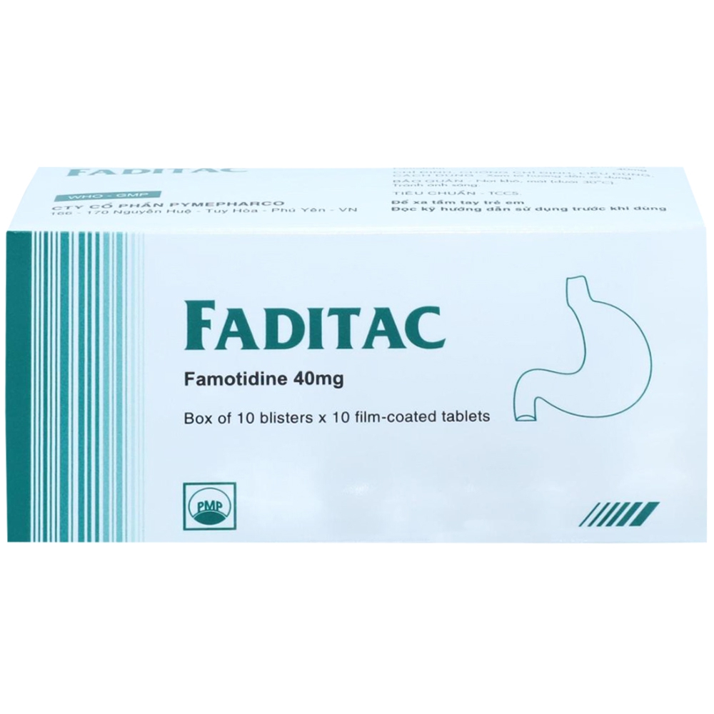 Thuốc Faditac Pymepharco điều trị loét dạ dày hoạt động lành tính, loét tá tràng hoạt động (10 vỉ x 10 viên)