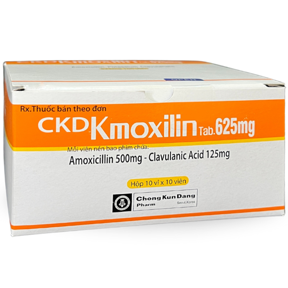 Thuốc CKD Kmoxilin Tab.625mg Chong Kun Dang điều trị nhiễm khuẩn đường hô hấp, tiết niệu - sinh dục (10 vỉ x 10 viên)