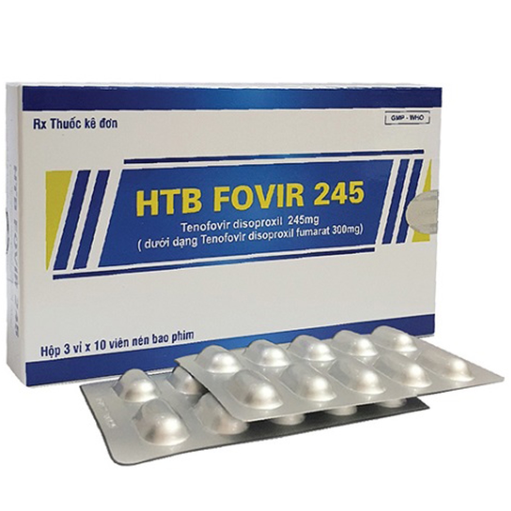 Thuốc HTB Fovir 245 Phương Đông điều trị nhiễm HIV-I, viêm gan B (3 vỉ x 10 viên)