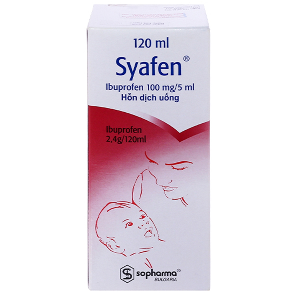 Hỗn dịch uống Syafen Ibuprofen 100mg/5ml giảm đau, hạ sốt (120ml)