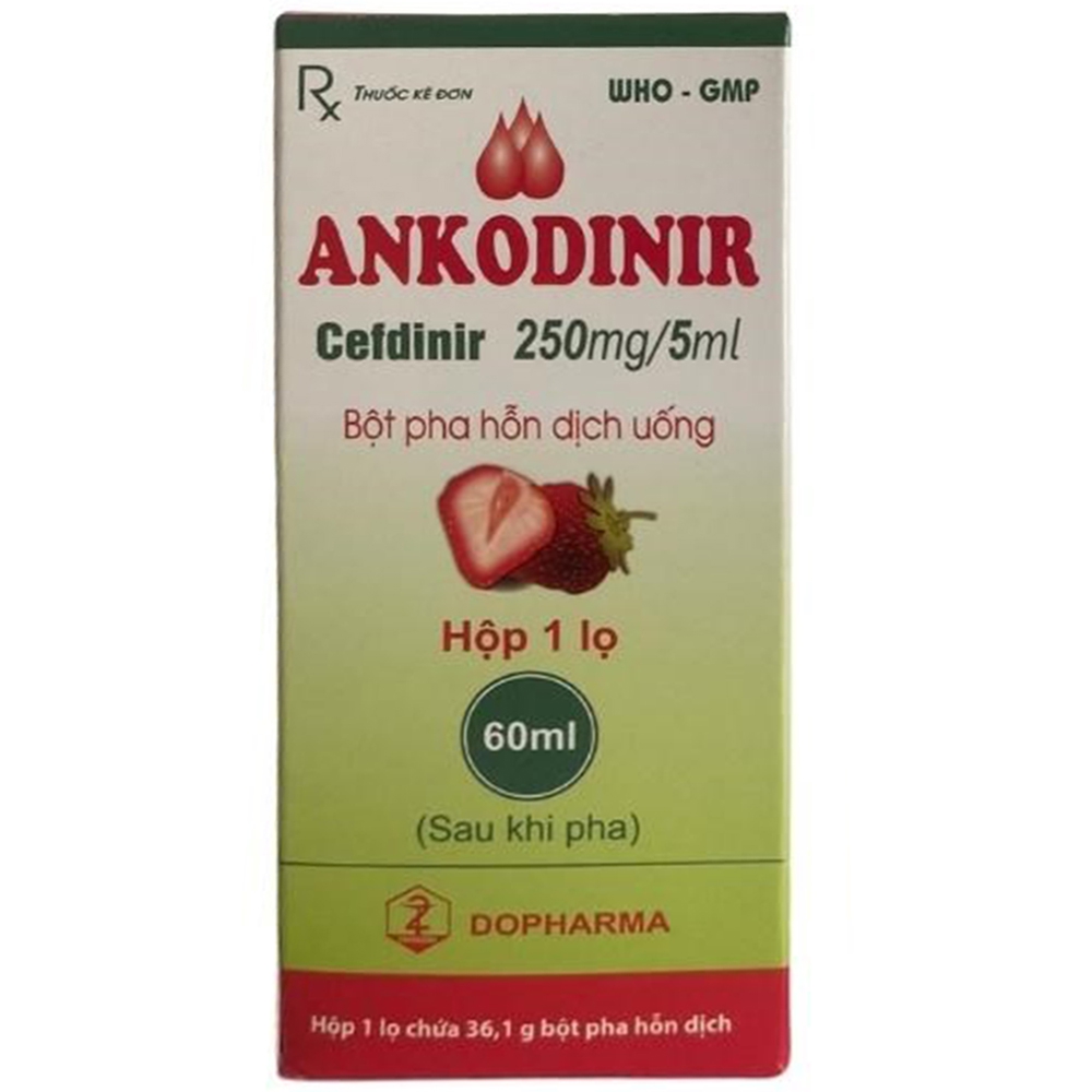 Bột pha hỗn dịch uống Ankodinir Dopharma điều trị nhiễm khuẩn từ nhẹ đến vừa