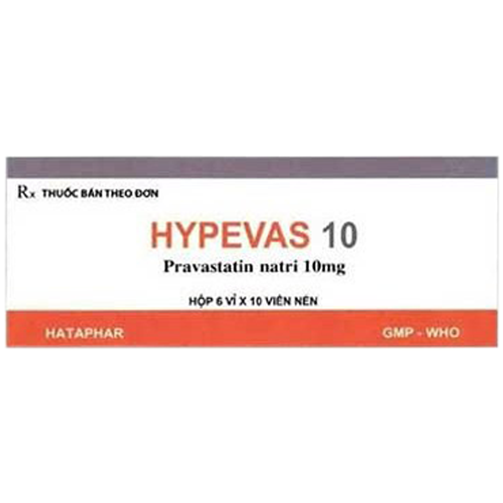 Thuốc Hypevas 10 Hà Tây điều trị tăng cholesterol máu (6 vỉ x 10 viên)