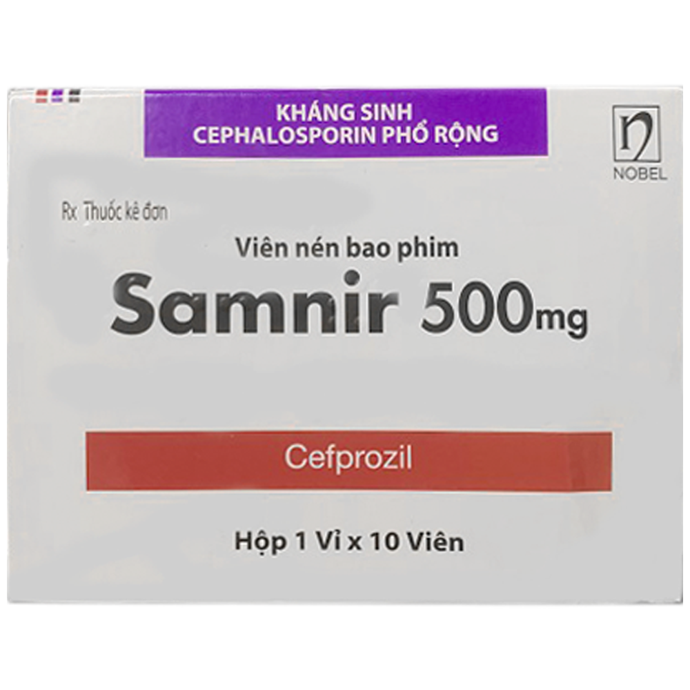 Thuốc Samnir 500mg Nobelfarma điều trị nhiễm trùng từ nhẹ đến trung bình (1 vỉ x 10 viên)