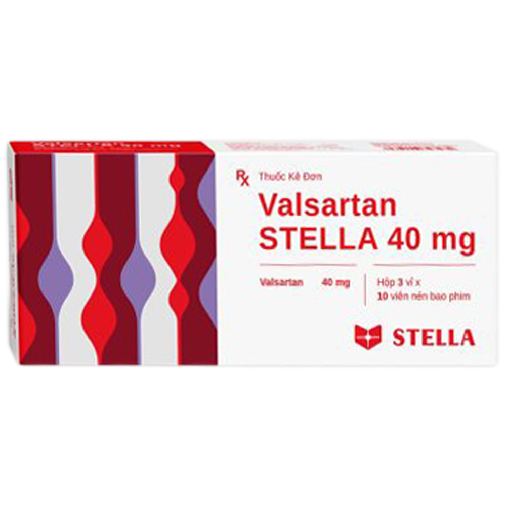 Thuốc Valsartan Stella 40mg điều trị tăng huyết áp, suy tim (3 vỉ x 10 viên)