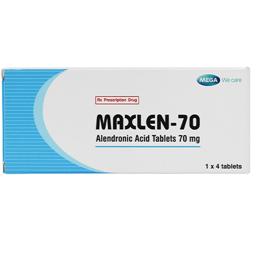 Thuốc Maxlen-70 MEGA We care phòng và điều trị loãng xương, giảm nguy cơ gãy xương (1 vỉ x 4 viên)