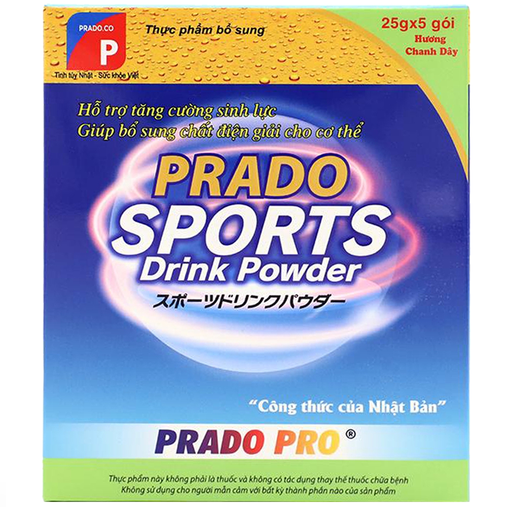 Thực phẩm bổ sung Prado Sports Drink Powder bù chất điện giải, hỗ trợ tăng cường sinh lực (5 gói x 25g)