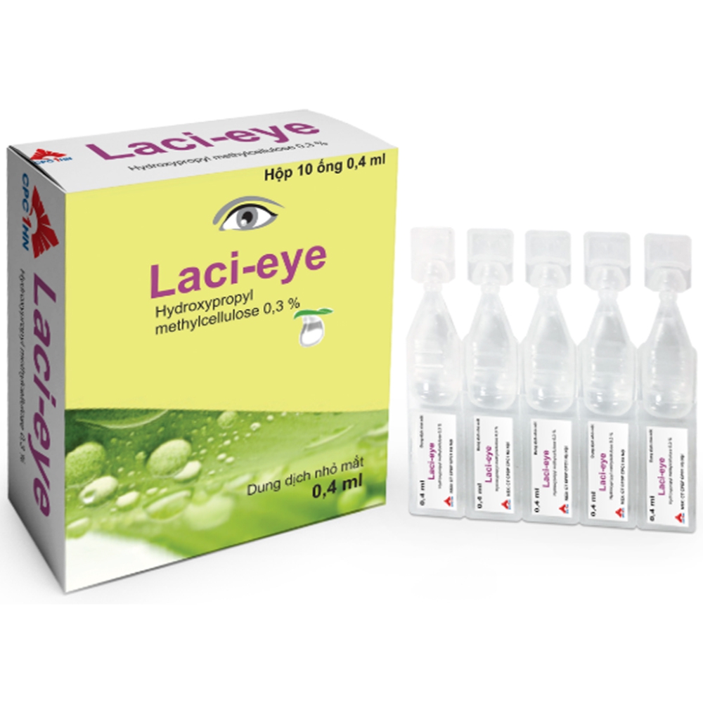 Thuốc nhỏ mắt Laci-Eye CPC1HN giảm tình trạng nhức mỏi mắt, ngứa mắt, viêm bờ mi mắt, ngừa tổn thương giác mạc (20 ống x 0.4ml)