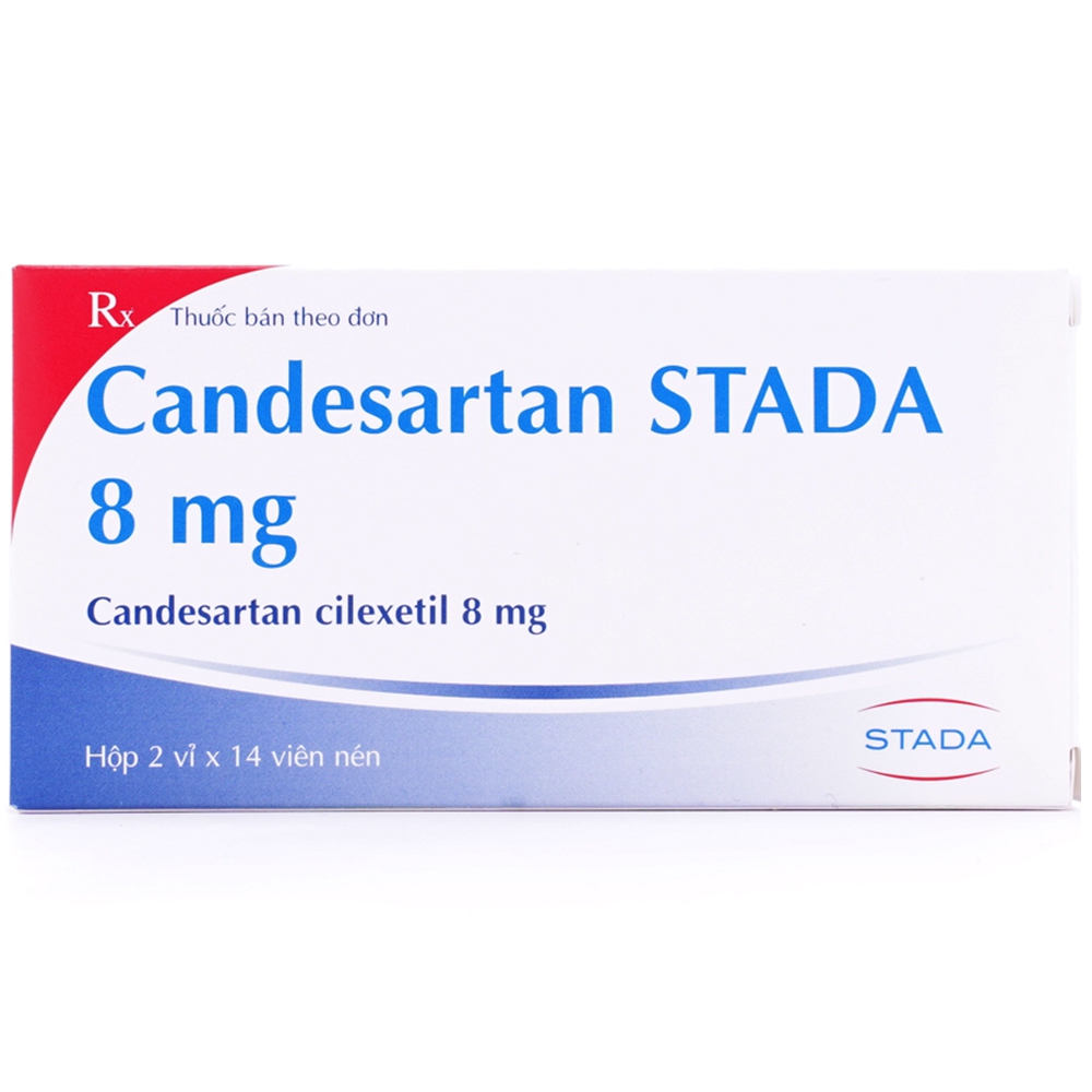 Thuốc Candesartan Stada 8mg điều trị tăng huyết áp vô căn, suy tim (2 vỉ x 14 viên)